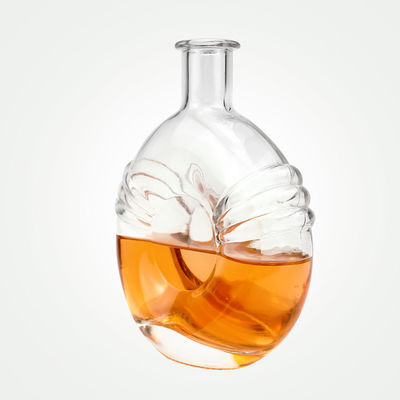 Botella de vidrio transparente de 500 ml con corcho para brandy aceptable OEM / ODM Único