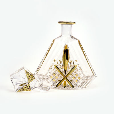 Botellas de brandy de vidrio de 650 ml/700 ml/750 ml con capacidad y corcho de vidrio