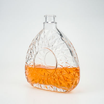 Logotipo del cliente aceptable Botella de vidrio transparente de 750 ml 75 cl para licores y bebidas