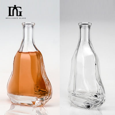 500 ml de vidrio claro de alcohol licor de vino whisky vodka botella de jugo con corcho y tapa de tornillo