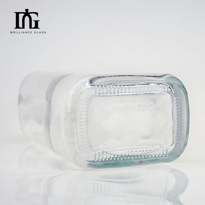 Botella de vidrio de 700 ml para botellas de vodka y tequila clásica