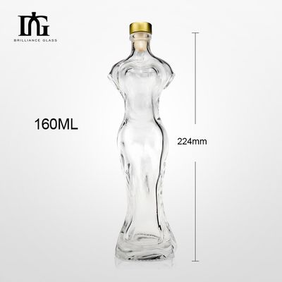 150 ml de 500 ml de cuerpo en forma de mujer Liquor Gin Vodka bebidas alcohólicas Botella de vidrio con corcho