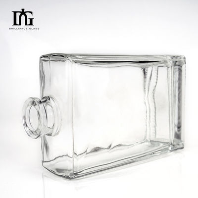 Capacidad 500 ml Botella de vidrio cuadrada para bebidas Liquores Gin Whiskey Vino Vodka Brandy Rum