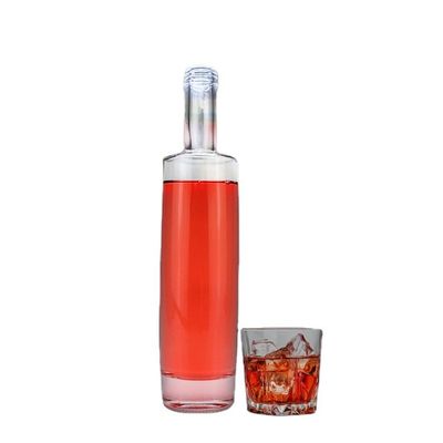 Botella de licor de vidrio negro transparente 700 ml 750 ml para ginebra nórdica whisky vodka espíritu