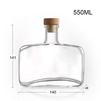Botella de vidrio de ginebra 360 ml con material de cuello y tapones