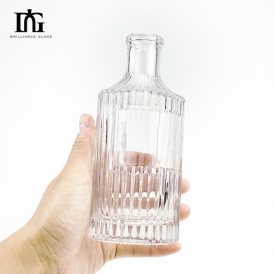 Botella de vidrio de barras de 250 ml para licor Mini tamaño Impresión en pantalla y estampado en caliente OEM / ODM