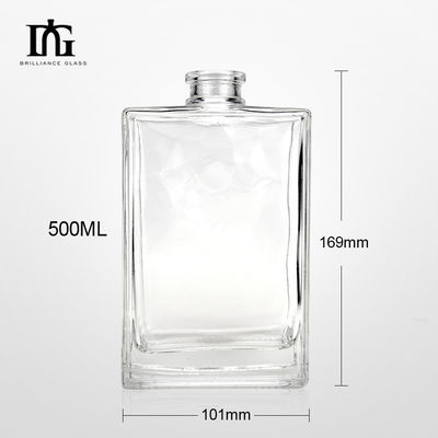 Estampado y grabado en caliente Botella de vidrio de 500 ml para el final Vodka Brandy Gin Whiskey