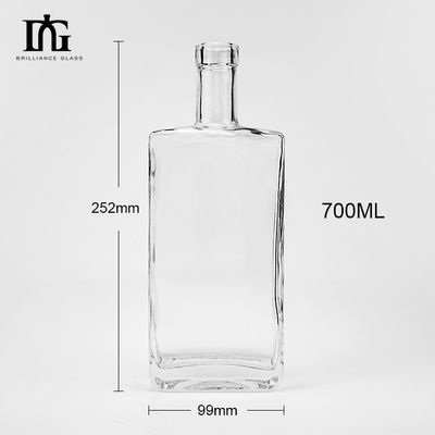 Estampado y pintura en caliente Botella de vidrio para ron whisky vodka bebidas alcohólicas en 700 ml tamaño