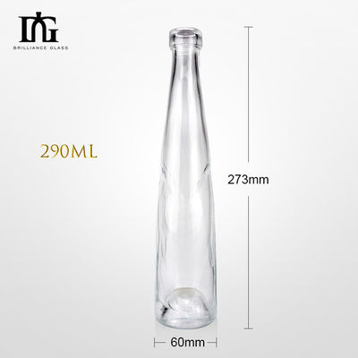 Material de vidrio 330 ml 500 ml botellas de bebidas de frutas y vinos de diseño cónico con tapa de aluminio