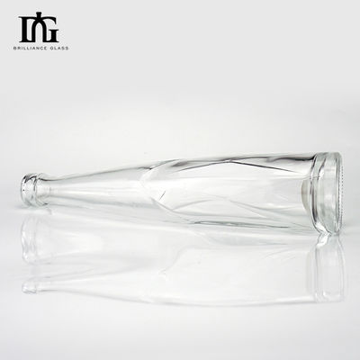 Material de vidrio 330 ml 500 ml botellas de bebidas de frutas y vinos de diseño cónico con tapa de aluminio