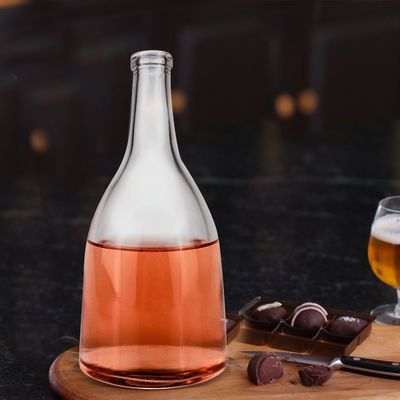 Botella de licor de vidrio redonda de 250 ml/500 ml/700 ml/750 ml de capacidad con tipo de sellado CORK
