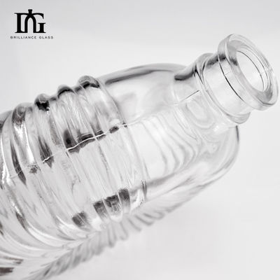 Collar de vidrio 500 ml de Brandy Wine Gin Rum Whiskey Botella de alcohol con corcho y tapa de tornillo