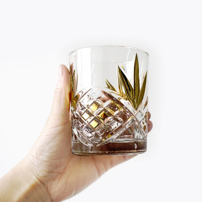 500 ml 17 onzas clásico de forma irregular de oro borde de vidrio licor decantador para el vino bourbon tequila