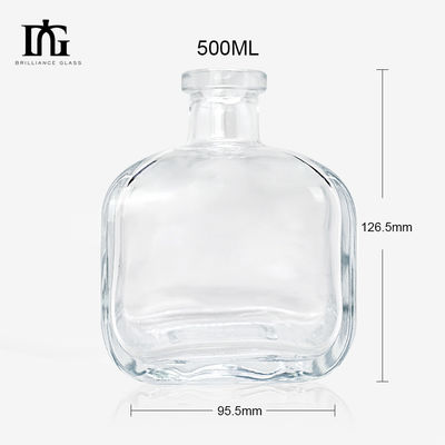 OEM / ODM aceptable 700 ml 750 ml botella de vidrio de licor en forma ovalada para licores y bebidas