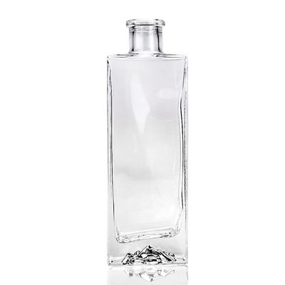 Capacidad 500 ml Botella de licor de vidrio claro y vacío para whisky, ron, bebidas alcohólicas, vodka y gin