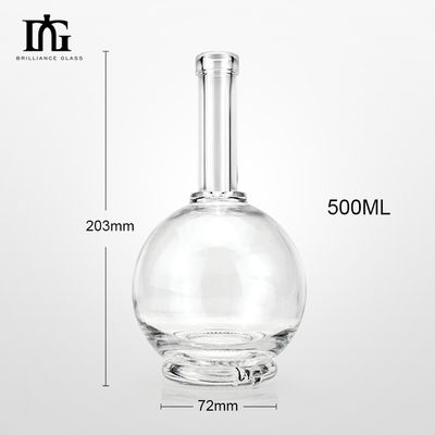 Material de vidrio Custom Clear Luxury Liquor Box Botella de 750 ml 500 ml para bebidas espirituosas de vino