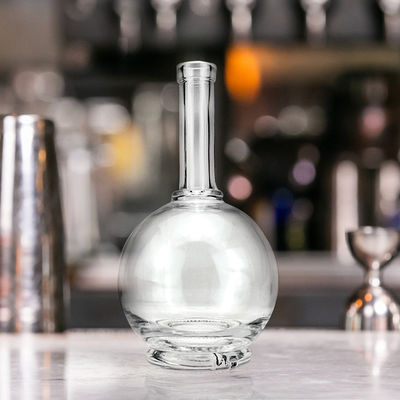 Material de vidrio Custom Clear Luxury Liquor Box Botella de 750 ml 500 ml para bebidas espirituosas de vino