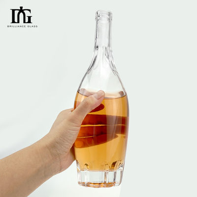 Logotipo del cliente aceptable Botellas de vidrio de alcohol vacío para ginebra ron whisky vodka 700ml