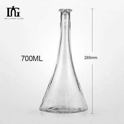 Botella de licor de vidrio transparente de 50 cl OEM / ODM con corcho y tapa de tornillo