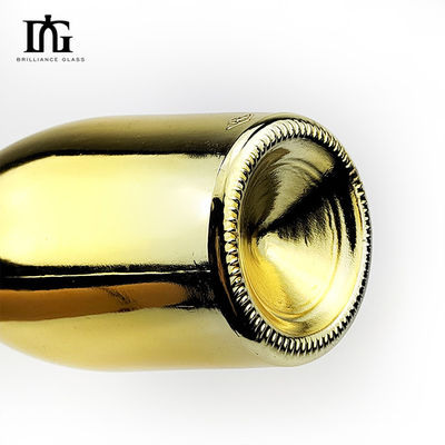75cl Oro electroplacado Azul Rosa Espíritus vacíos Botella de vidrio de champán con efecto metálico