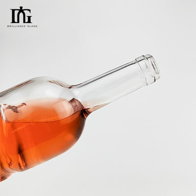 200 ml 375 ml 500 ml 750 ml 1000 ml vidrio redondo de sílex vacío licore vino ginebra whisky vodka tequila botella de vidrio con tapa de corcho