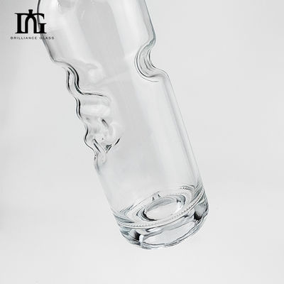 200 ml 375 ml 500 ml 750 ml 1000 ml vidrio redondo de sílex vacío licore vino ginebra whisky vodka tequila botella de vidrio con tapa de corcho