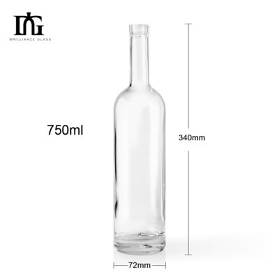 Impresión en pantalla y estampado en caliente Botella de vino de vidrio para envases personalizados