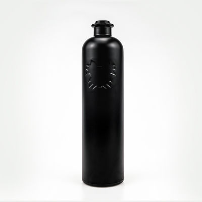 Botella de vidrio redonda clara de 750 ml con tapón de corcho para brandy Gin ron vodka tequila licor