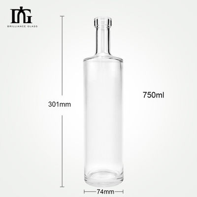 Bebidas industriales 750 ml de ginebra clara vodka helado botella de vidrio de vino con tipo de sellado CORK