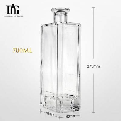 Estampación en pantalla y estampado en caliente Botella de vidrio para ron de brandy Vodka 500ml/700ml/750ml