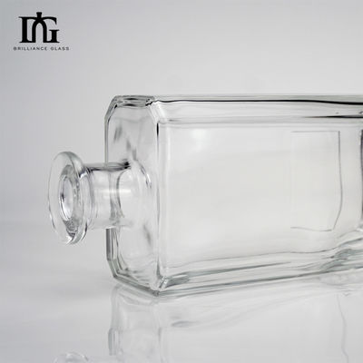 Estampación en pantalla y estampado en caliente Botella de vidrio para ron de brandy Vodka 500ml/700ml/750ml