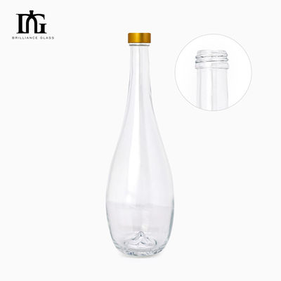 Botella de vidrio de agua cristalina de 375 ml 500 ml 750 ml con tapa con rosca Industrial suministrada gratuitamente