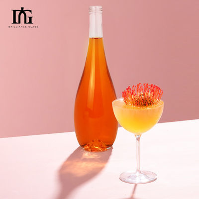 Botella de vidrio de agua cristalina de 375 ml 500 ml 750 ml con tapa con rosca Industrial suministrada gratuitamente