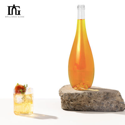 Botella redonda de 750 ml de ginebra, ron, vodka, brandy y vidrio para lujo europeo.
