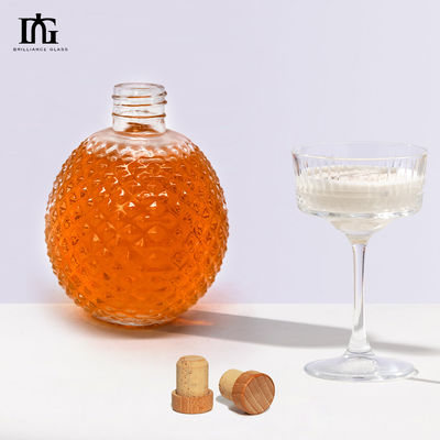 Botella de vidrio con tapón de madera para ginebra tequila whisky vodka ron 300 ml 200 ml 100 ml