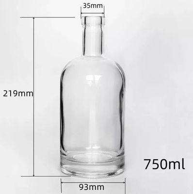 Collar de vidrio 500 ml 700 ml 750 ml botella de licor transparente vacía nórdica para vodka Oslo