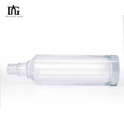 Vidrio de sílex transparente y redondo vacío Liquor Wine Whisky Vodka Tequila Botella de 500 ml