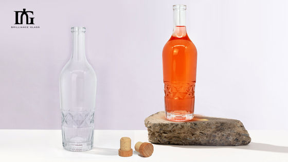 Botella de vidrio personalizada de 700 ml 500 ml para Brandy Gin Rum Whisky Vodka Tequila Licores