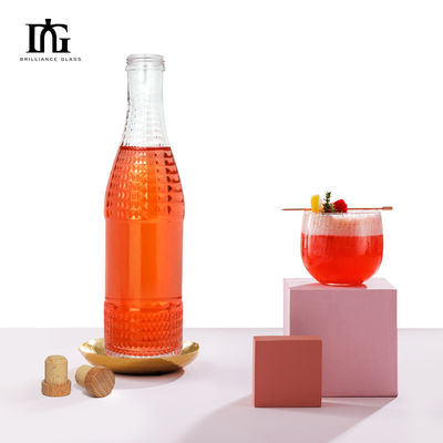 OEM/ODM aceptable Botella de vidrio de refresco de 700 ml con tapa torcida a prueba de fugas