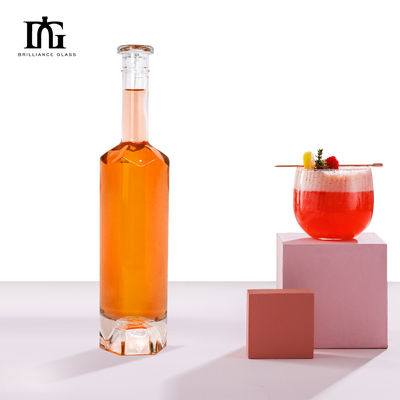 Botella de vidrio personalizada para la impresión en pantalla de licor y estampado en caliente Material del cuerpo de vidrio