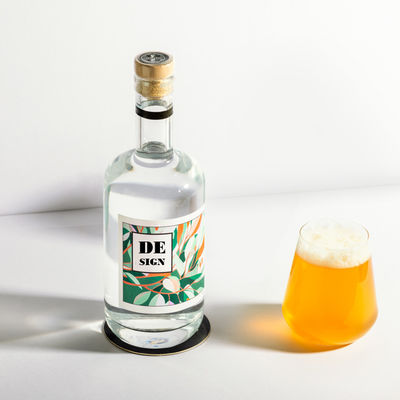 Botella de brandy con tapa Impresión de pantalla Estampado en caliente Pintura grabado Electroplataje