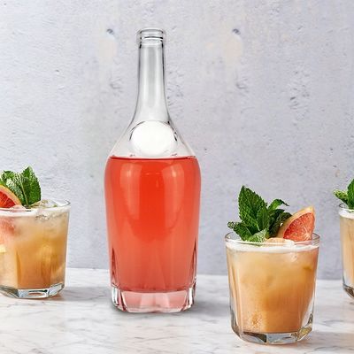 Botellas de vidrio para licor Gin whisky vino vodka etiqueta personalizada de impresión de pantalla tapa de tornillo