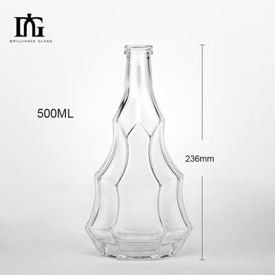 Botellas de alcohol de vidrio personalizadas Liquor Gin Whiskey Cocktail Vino Botella de vodka con tapa de tornillo