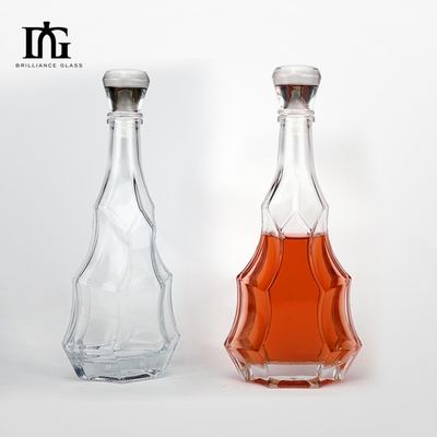 Botellas de alcohol de vidrio personalizadas Liquor Gin Whiskey Cocktail Vino Botella de vodka con tapa de tornillo