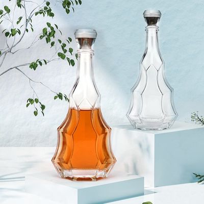 Botellas de alcohol de vidrio personalizadas Liquor Gin Whiskey Cocktail Vino Botella de vodka con tapa de tornillo