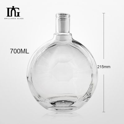 Logotipo del cliente aceptable Botella de vidrio de 500 ml 700 ml con corcho y tapa de tornillo