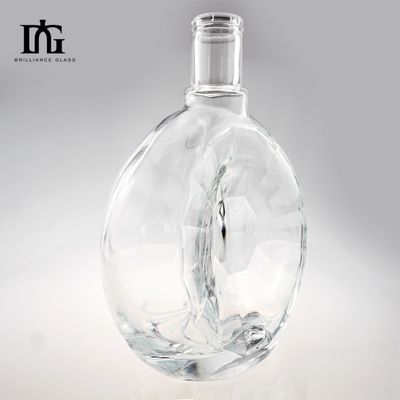 Logotipo del cliente aceptable Botella de vidrio de 500 ml 700 ml con corcho y tapa de tornillo