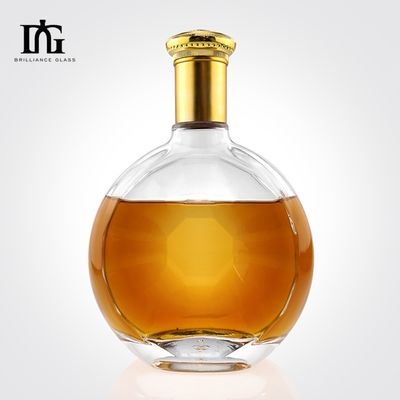 Logotipo del cliente aceptable Botella de vidrio de 500 ml 700 ml con corcho y tapa de tornillo
