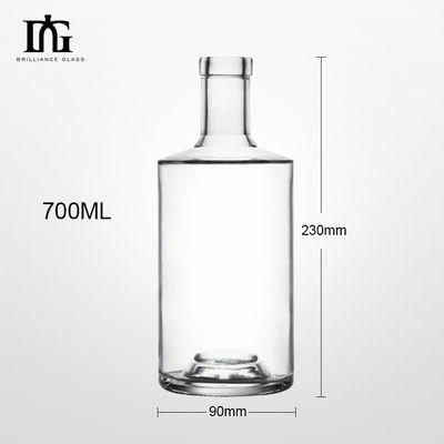 Impresión por serigrafía Estampado en caliente Pintura Grabación Electroplataje Botella de vidrio de 700 ml para licor