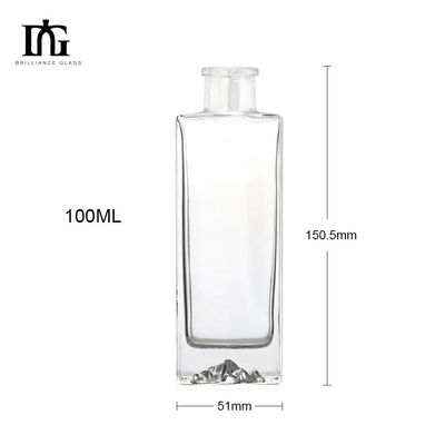 Material Collar de vidrio 700ml 750ml Brandy claro ron whisky ginebra vodka botella con corcho